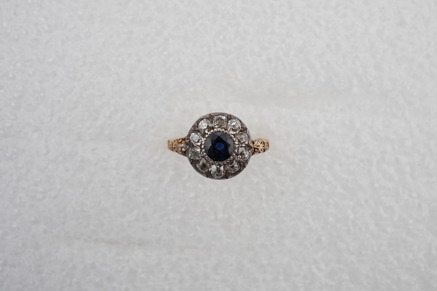 A sapphire and diamond ring, early 19th century